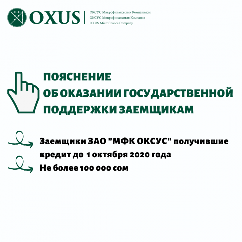 ПОЯСНЕНИЕ ОБ ОКАЗАНИИ ГОСУДАРСТВЕННОЙ ПОДДЕРЖКИ ЗАЕМЩИКАМ